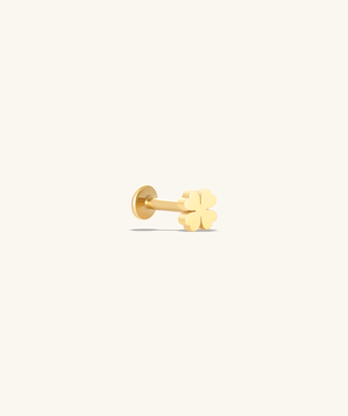 Lucky Leaf Clover Flatback Stud - OumoJewelry