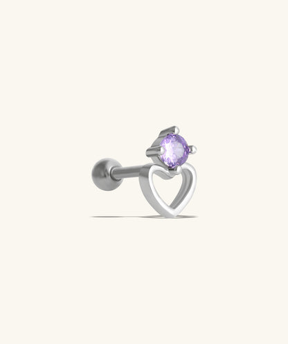 Charming Hollow Heart Stud