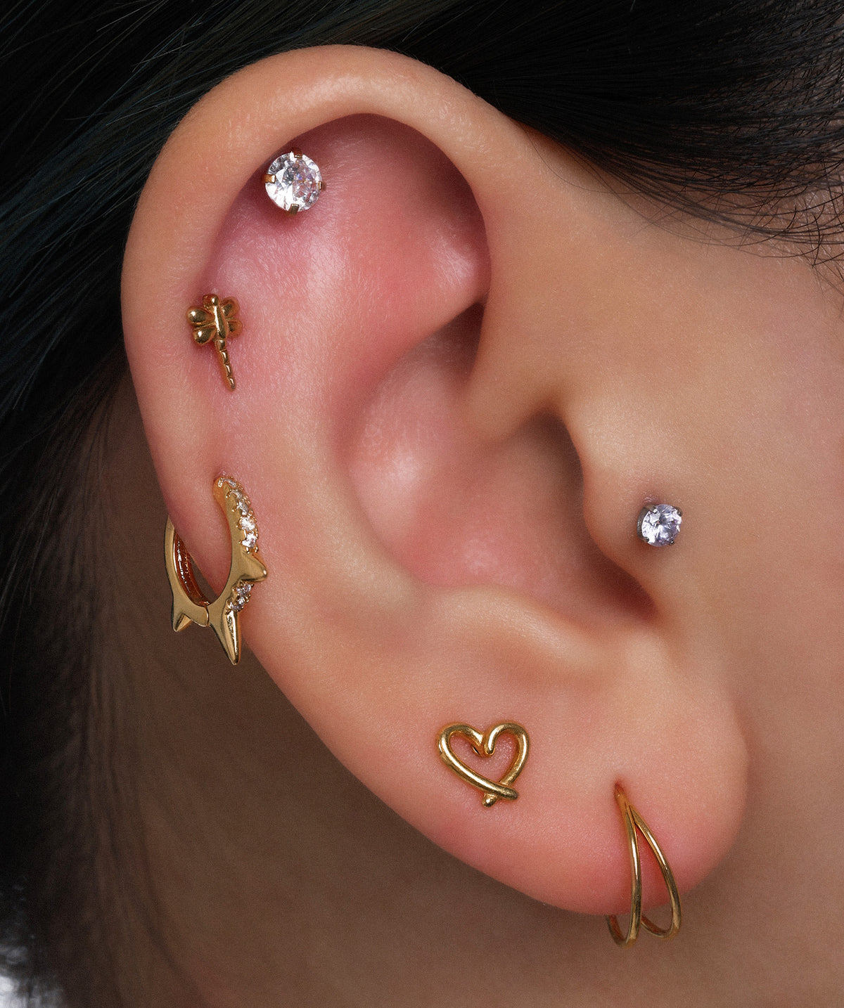 Go Wild Helix Hoop - Brass - Upper Lobe, Helix - Oumo Jewelry