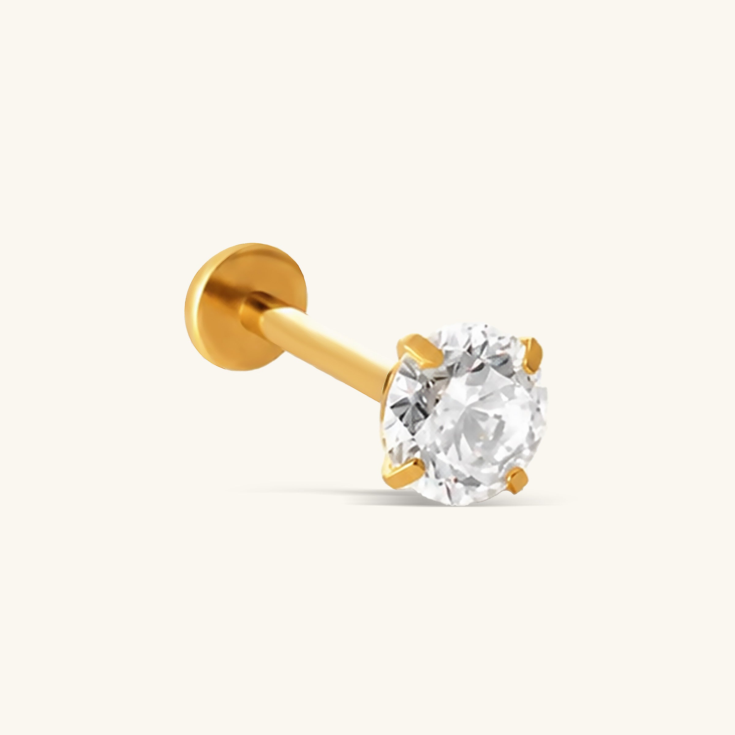 Titanium Round CZ Stud