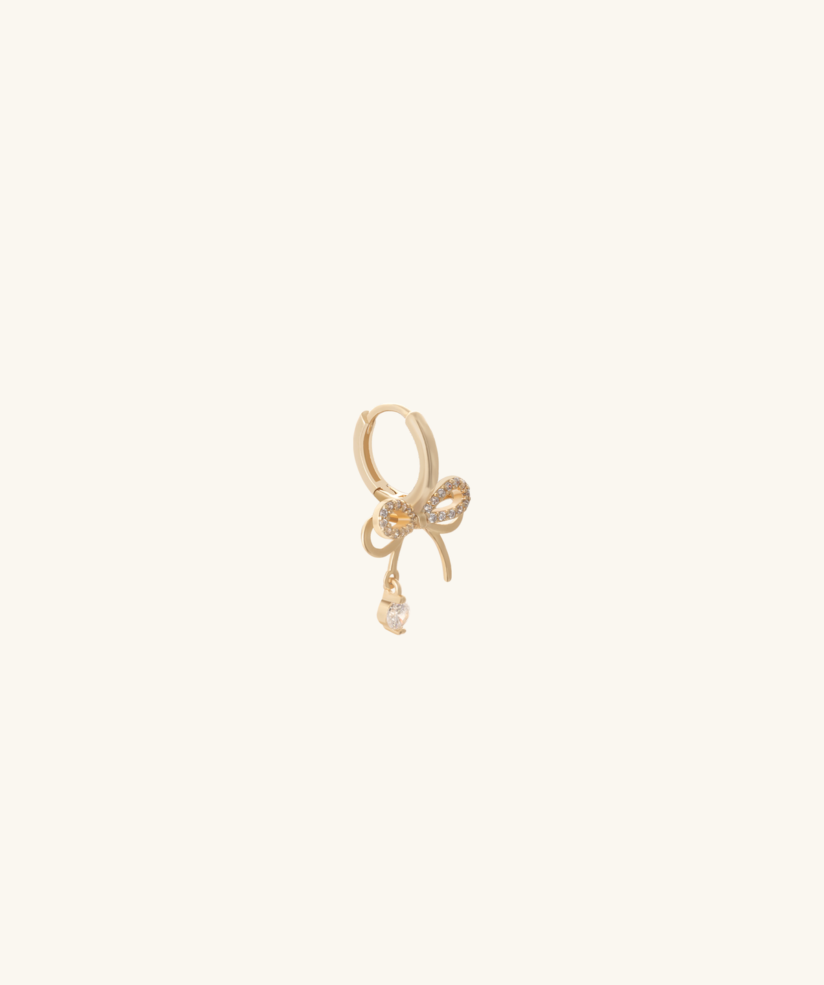 Sweet Bow Drop - Brass - Upper Lobe, Lobe - Oumo Jewelry