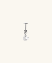 Titanium Heart Vertical Helix Flatback Stud - Titanium - Vertical Helix - Oumo Jewelry