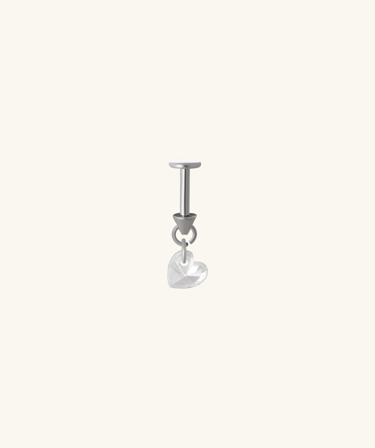 Titanium Heart Vertical Helix Flatback Stud - Titanium - Vertical Helix - Oumo Jewelry