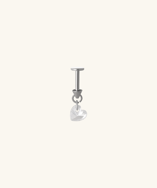 Titanium Heart Vertical Helix Flatback Stud