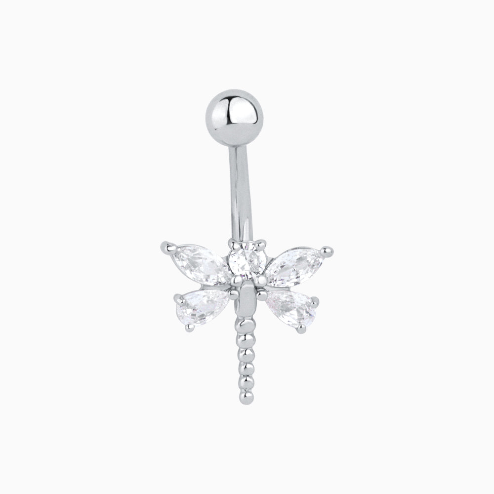 Dragonfly Belly Ring - Stainless Steel - Navel - Oumo Jewelry