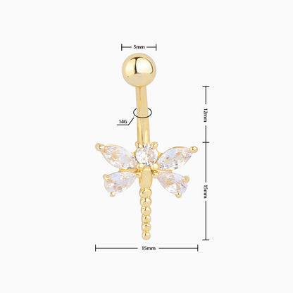 Radiant Dragonfly Belly Ring - OhmoJewelry