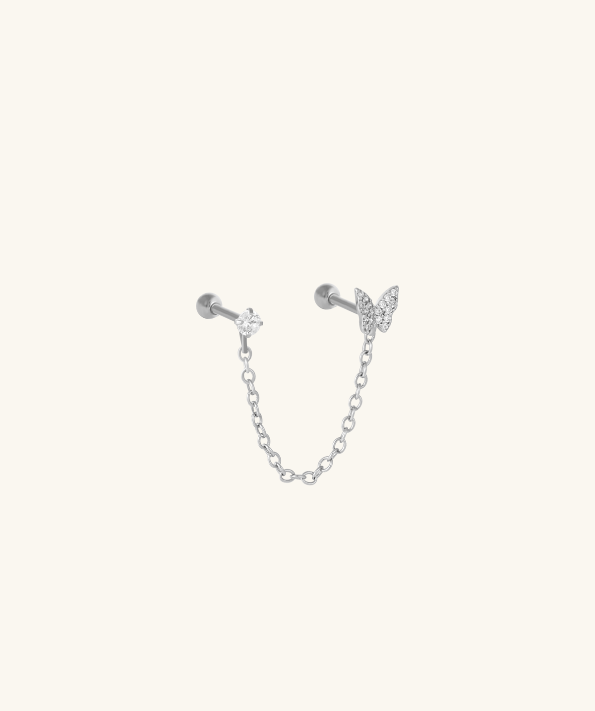 Charming Butterfly Chain - Stainless Steel - Lobe, Upper Lobe - Oumo Jewelry