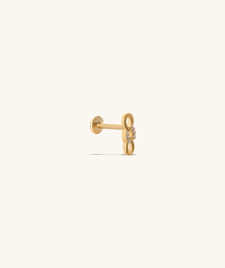 Titanium Infinity Chain Flatback Stud