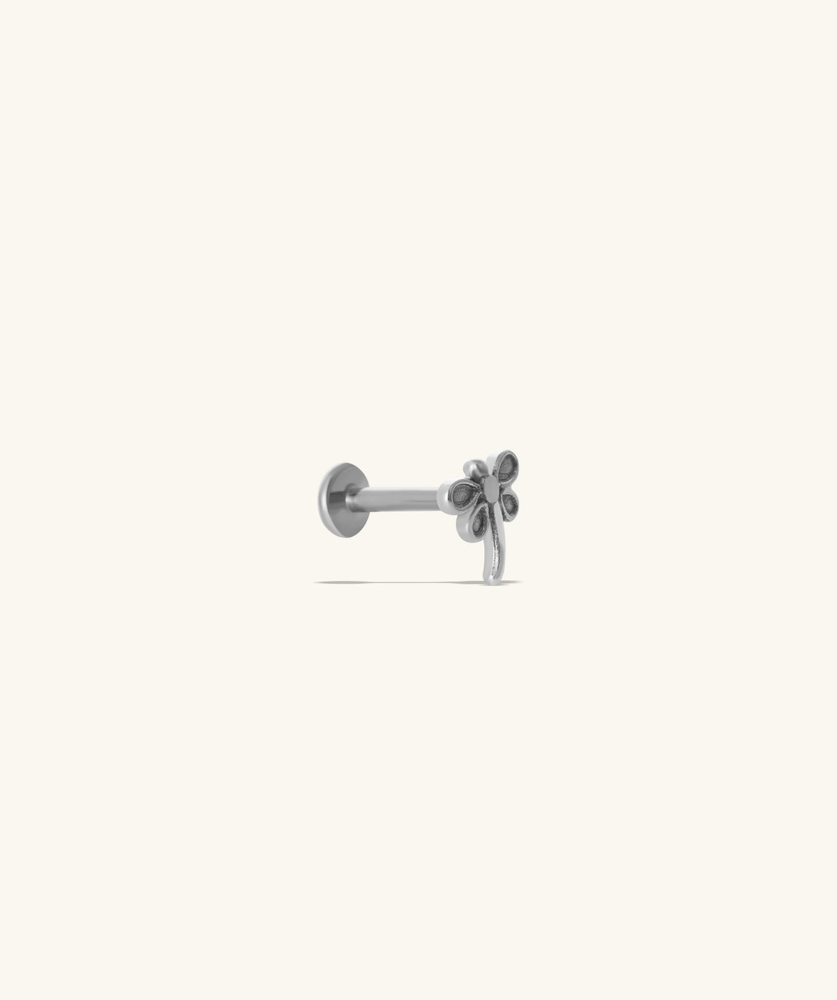 Titanium Dragonfly Flatback Stud - Titanium - Helix, Forward Helix, Upper Lobe - Oumo Jewelry