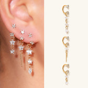 Starfall Chain Charm Horseshoe Ring - OumoJewelry