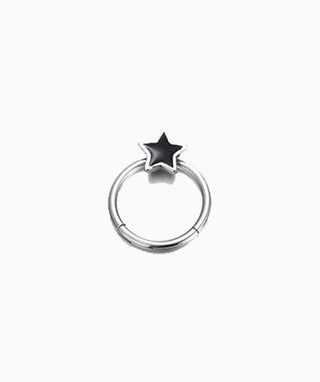 Black Star Clicker Hoop - OumoJewelry