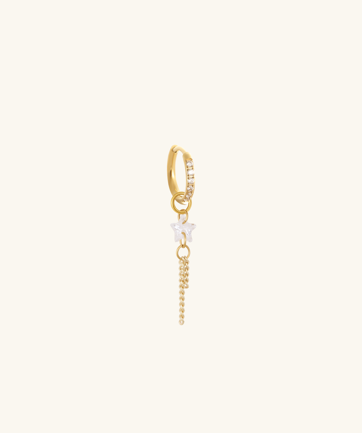 Starfall Chain Charm Hoop - Lobe, Upper Lobe - Oumo Jewelry