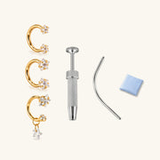 Titanium Starry Horseshoe Piercing Kit - OumoJewelry