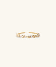 Pearly Heart Ring - Brass - Oumo Jewelry