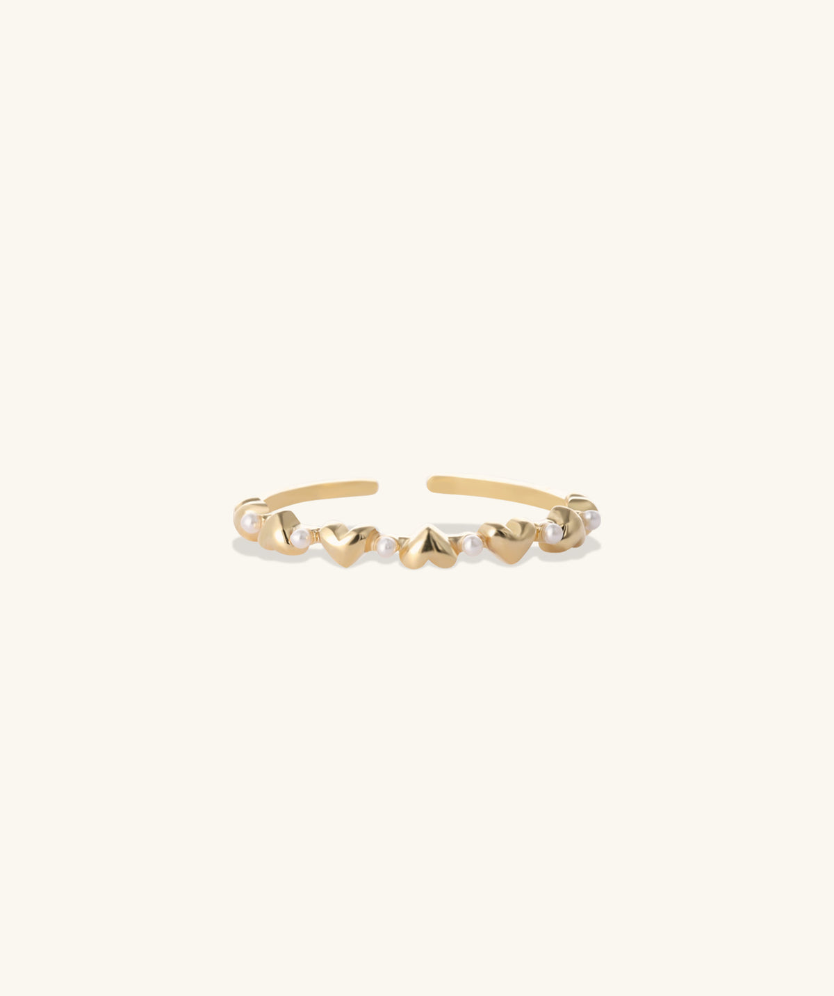 Pearly Heart Ring - Brass - Oumo Jewelry