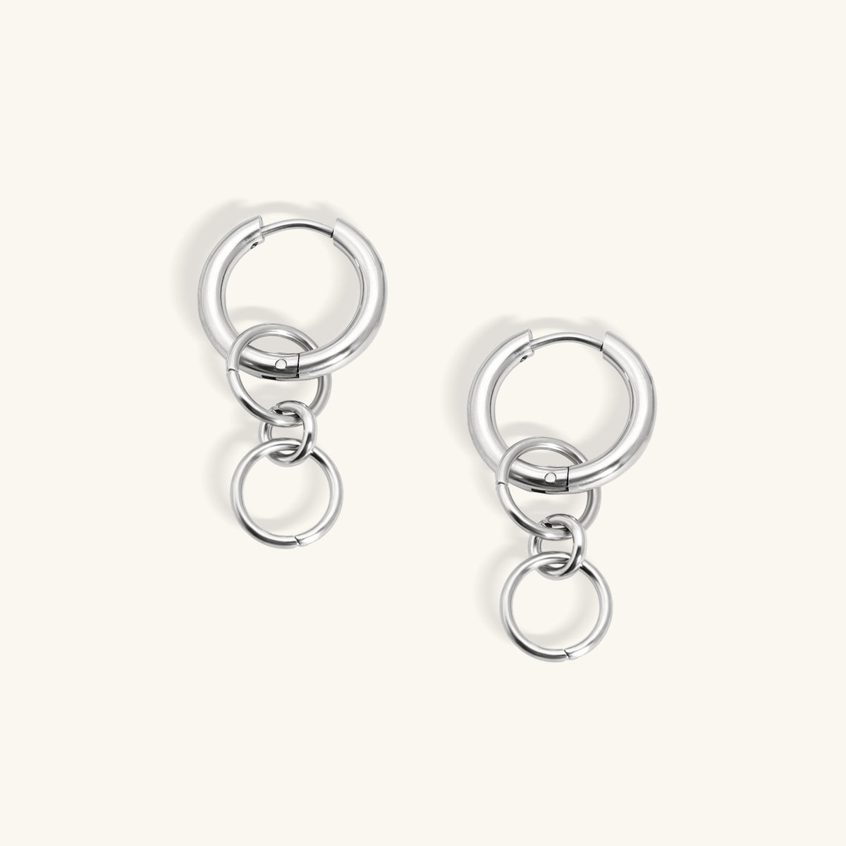 Brena Hoop Earrings - Stainless Steel - Lobe - Oumo Jewelry