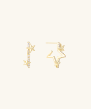 Star Zigzag Earrings - Brass - Oumo Jewelry