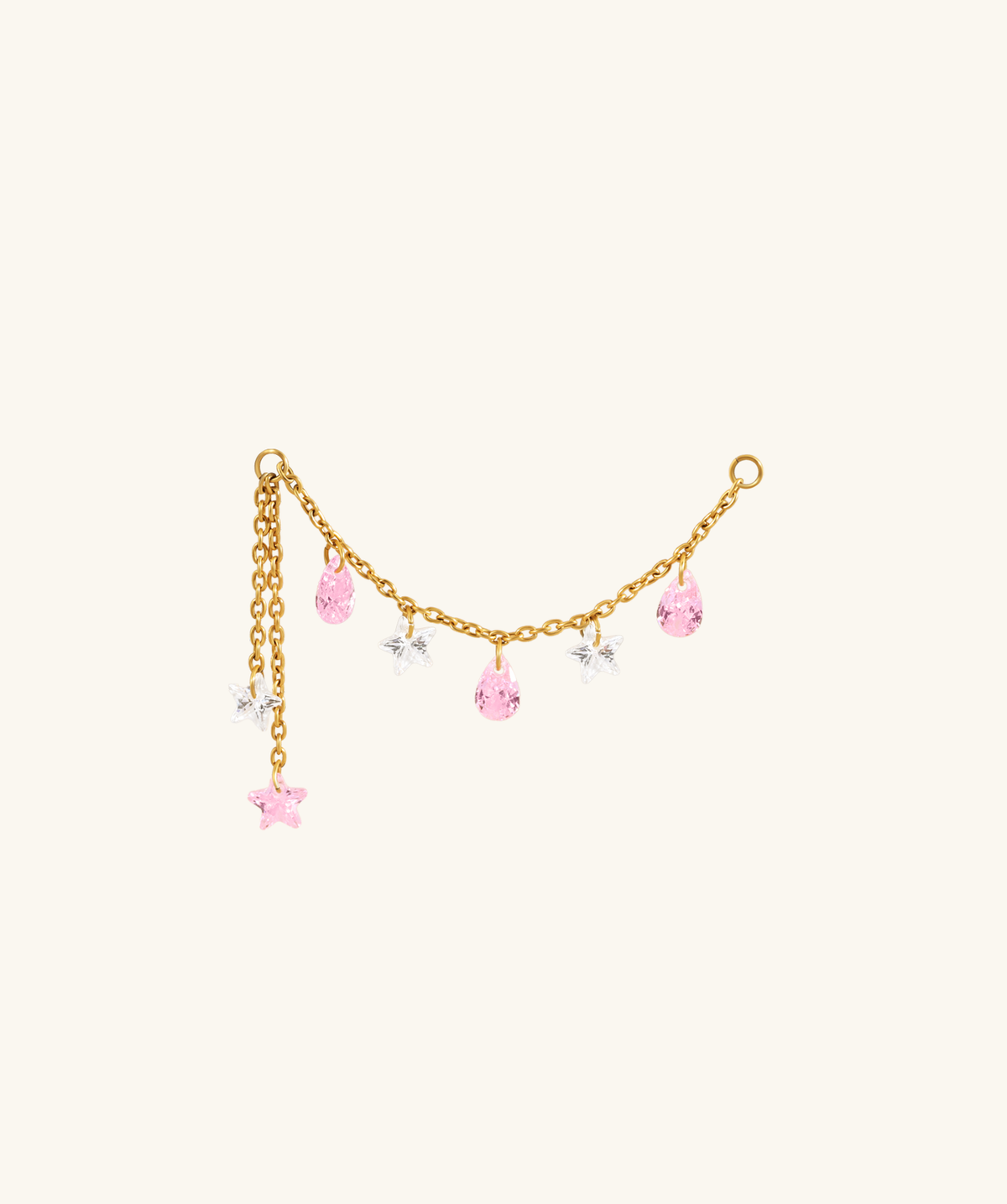 Titanium Alina Star Chain Drop - Titanium - Oumo Jewelry