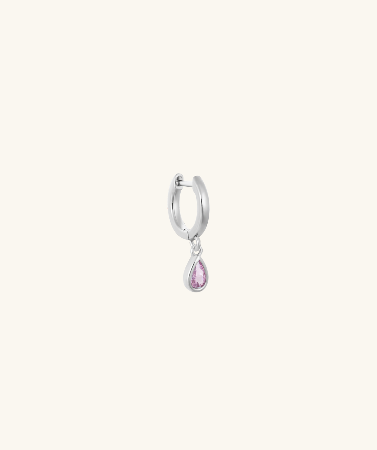 Blush Teardrop Hoop - Brass - Upper Lobe - Oumo Jewelry