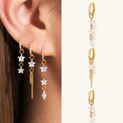 Starfall Chain Charm Hoop - OumoJewelry