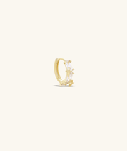 Roselle Gem Hoop - Brass - Lobe - Oumo Jewelry