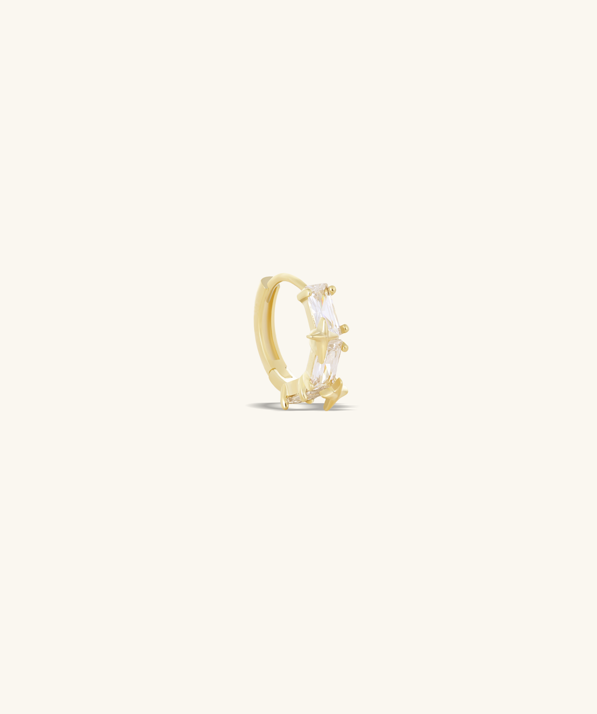 Roselle Gem Hoop - Brass - Lobe - Oumo Jewelry