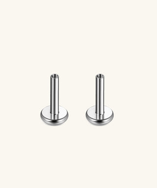 Internal Threaded Flat Back Post (Stainless Steel) - OumoJewelry