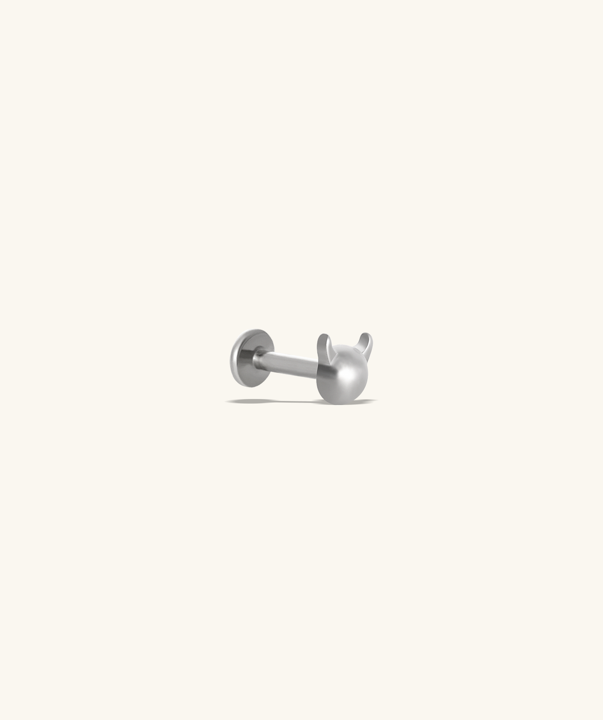 Titanium Devil Flatback Stud - Titanium - Helix, Upper Lobe, Conch - Oumo Jewelry