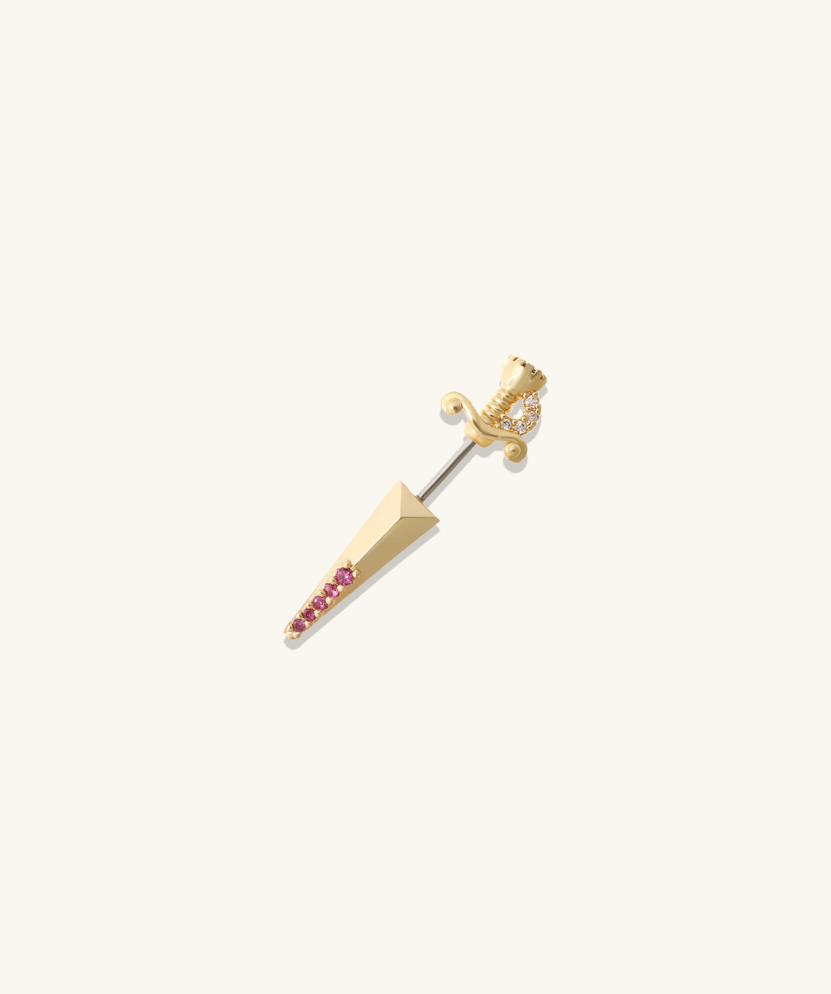 Power Sword Stud - Stainless Steel - Upper Lobe - Oumo Jewelry