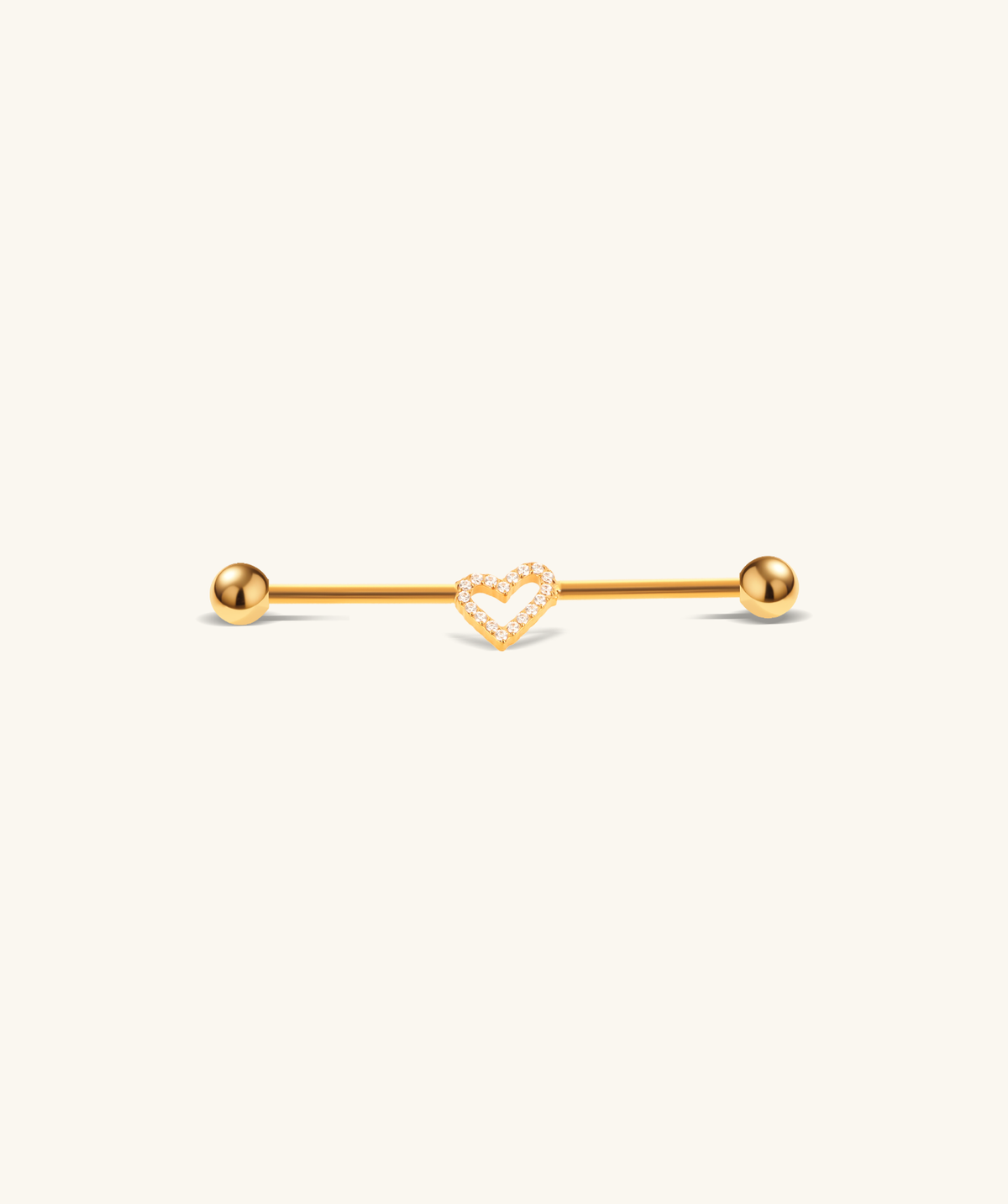 Titanium Heart Industrial Barbell - Titanium - Industrial - Oumo Jewelry