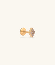 Titanium Rhombus Flatback Stud - Titanium - Helix, Flat, Forward Helix - Oumo Jewelry