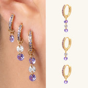 Yara Purple Hoop Set - Brass - Lobe, Upper Lobe - Oumo Jewelry