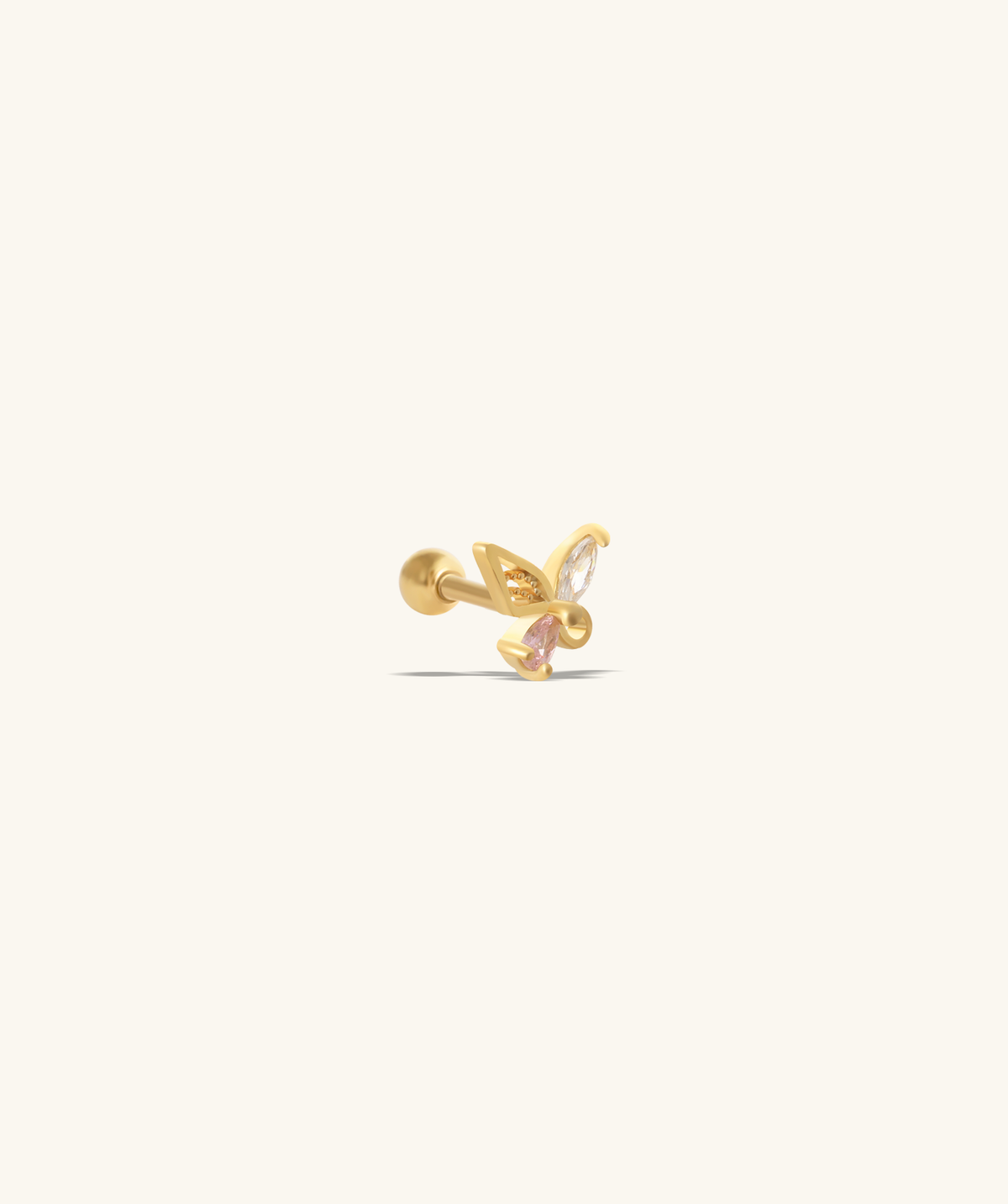 Sweet Butterfly Stud - Stainless Steel - Upper Lobe, Helix, Flat - Oumo Jewelry