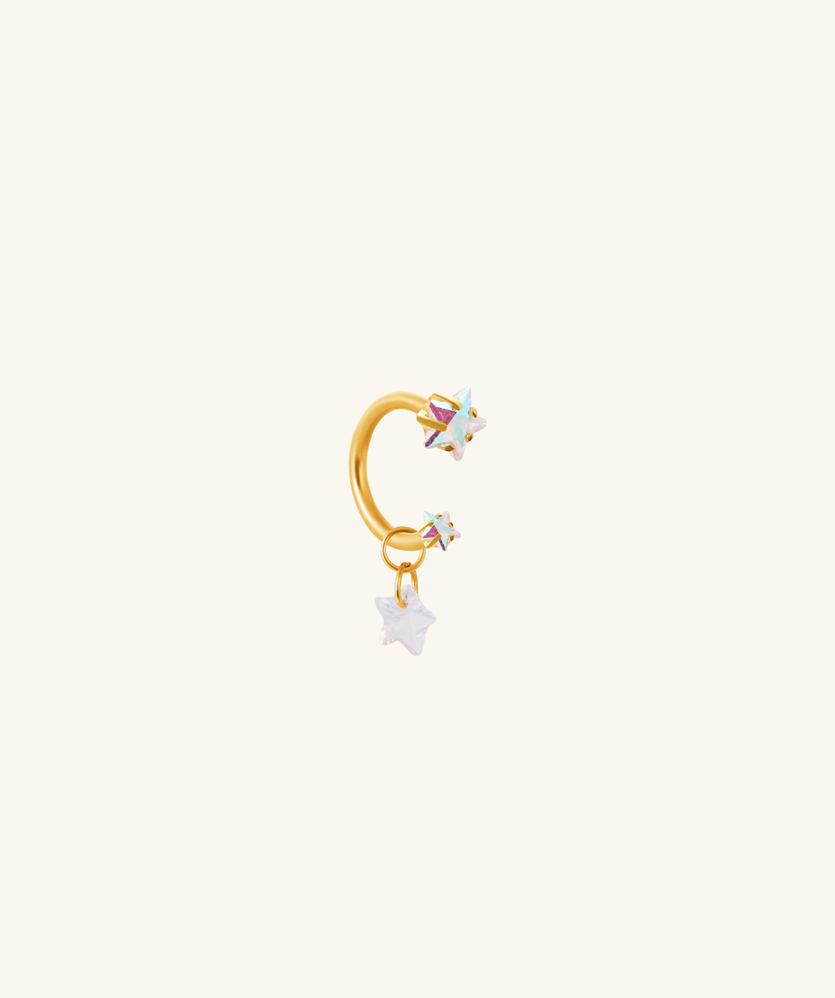 Titanium Stella Horseshoe Ring - Titanium - Upper Lobe, Helix, Lip - Oumo Jewelry