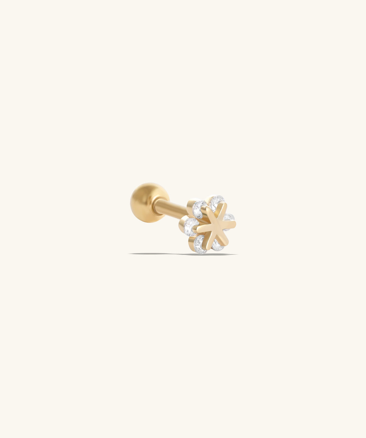 Cute Floral Stud - Stainless Steel - Upper Lobe, Helix, Flat - Oumo Jewelry
