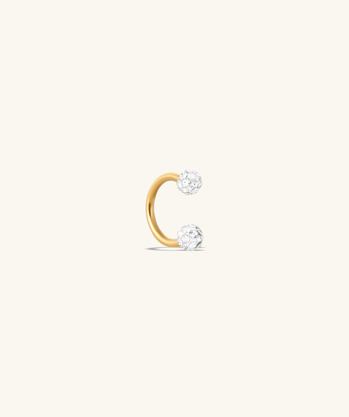 Twinkle Horseshoe Ring - Stainless Steel - Upper Lobe, Forward Helix, Conch - Oumo Jewelry