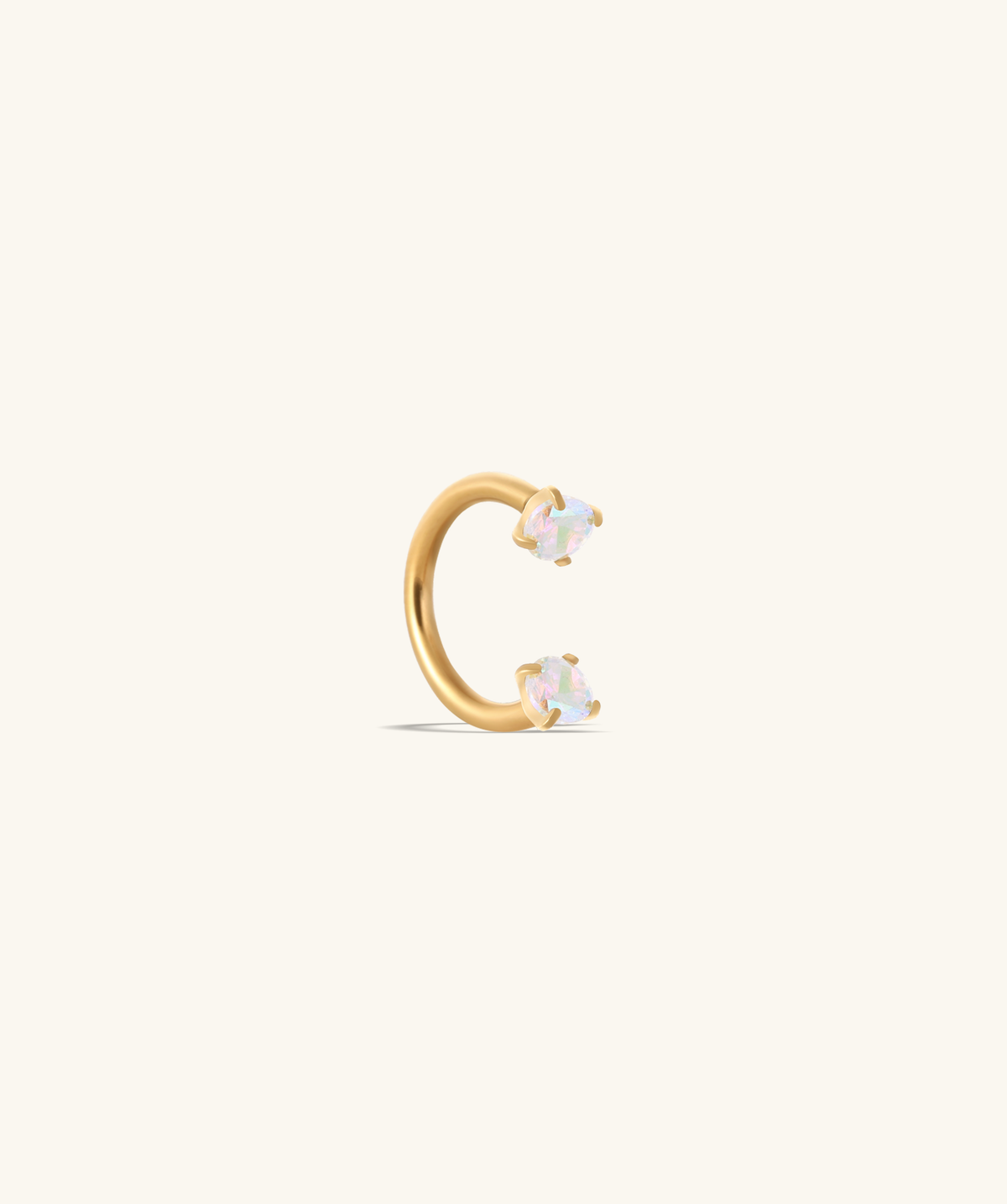 Titanium Gem Horseshoe Ring - Titanium - Helix, Upper Lobe, Forward Helix - Oumo Jewelry