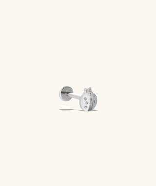 Titanium Ladybug Flatback Stud