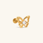 Lyra Butterfly Stud - Stainless Steel - Upper Lobe - Oumo Jewelry