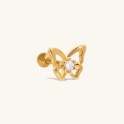 Lyra Butterfly Stud - Stainless Steel - Upper Lobe - Oumo Jewelry