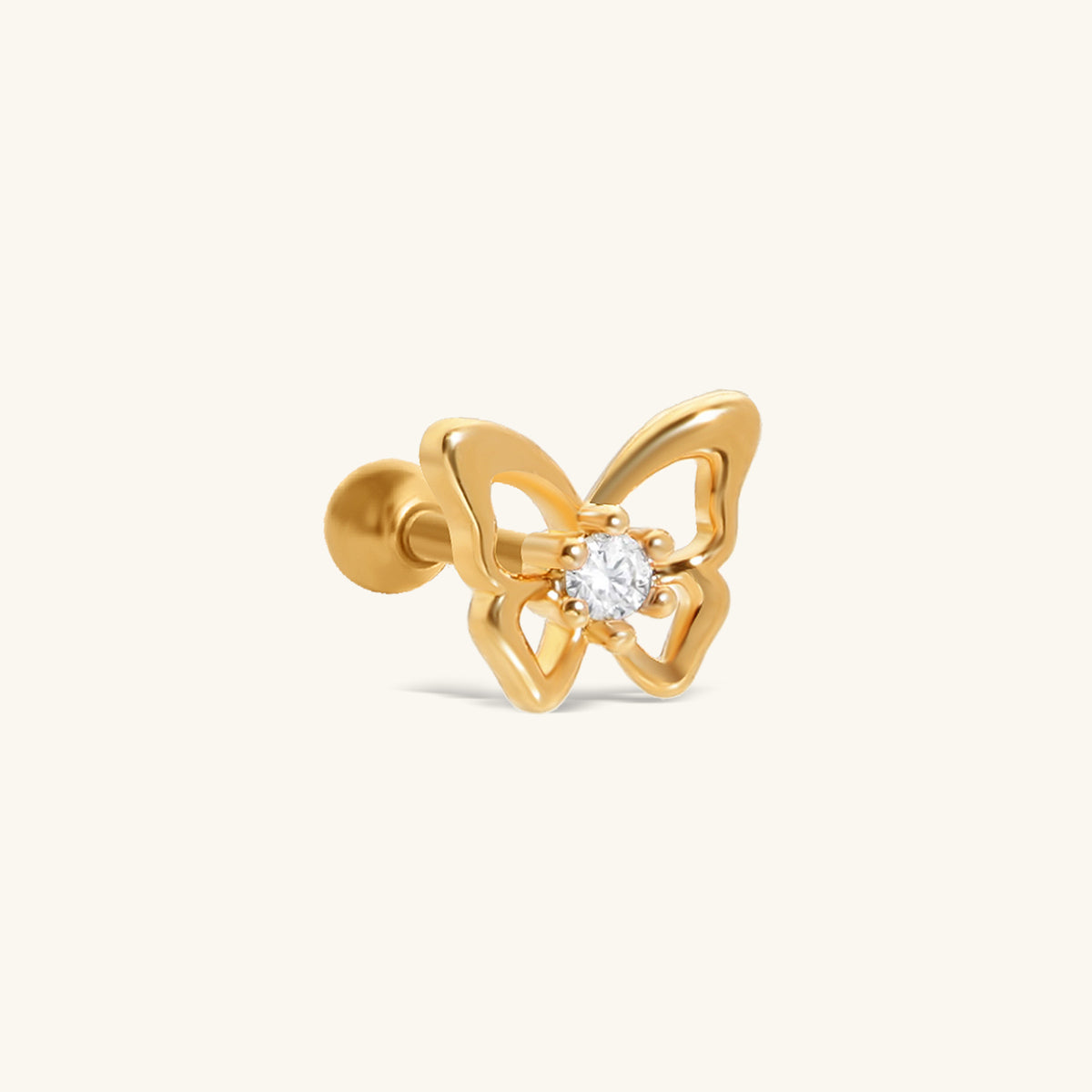 Lyra Butterfly Stud - Stainless Steel - Upper Lobe - Oumo Jewelry