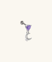 Love Moon Drop - Stainless Steel - Upper Lobe, Flat, Helix - Oumo Jewelry