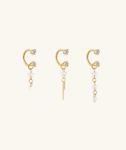 Starfall Chain Charm Horseshoe Ring - Lobe, Upper Lobe - Oumo Jewelry