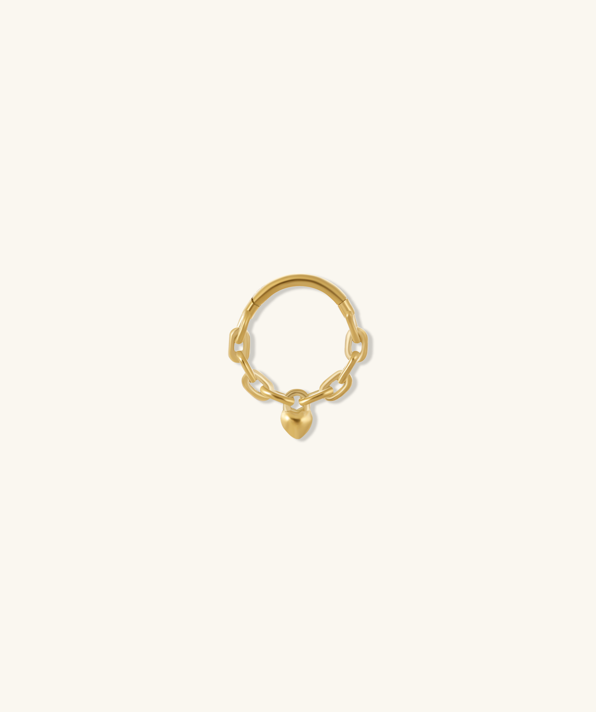 Chain Link Heart Hoop - Stainless Steel - Daith - Oumo Jewelry