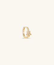 Star Gem Hoop - Brass - Lobe - Oumo Jewelry