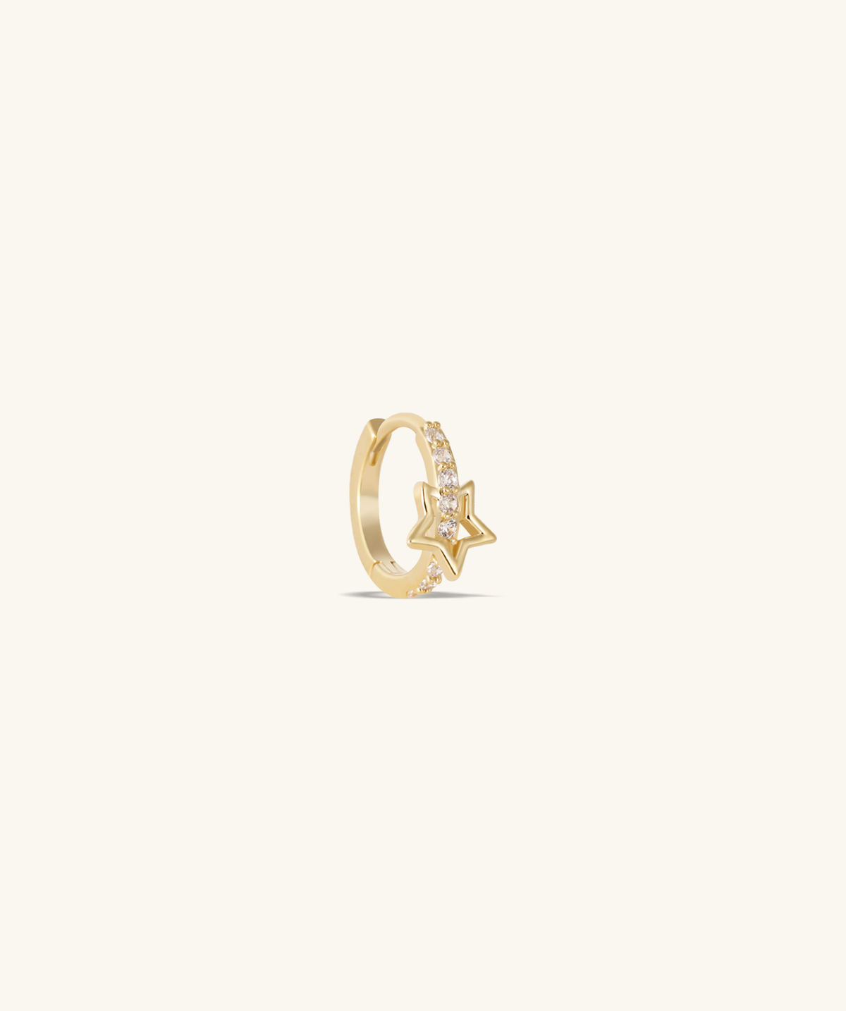 Star Gem Hoop - Brass - Lobe - Oumo Jewelry