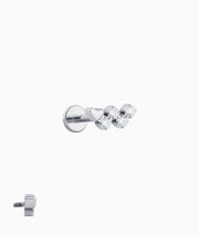 Titanium Love W Flatback Stud - Titanium - Helix, Upper Lobe, Conch - Oumo Jewelry