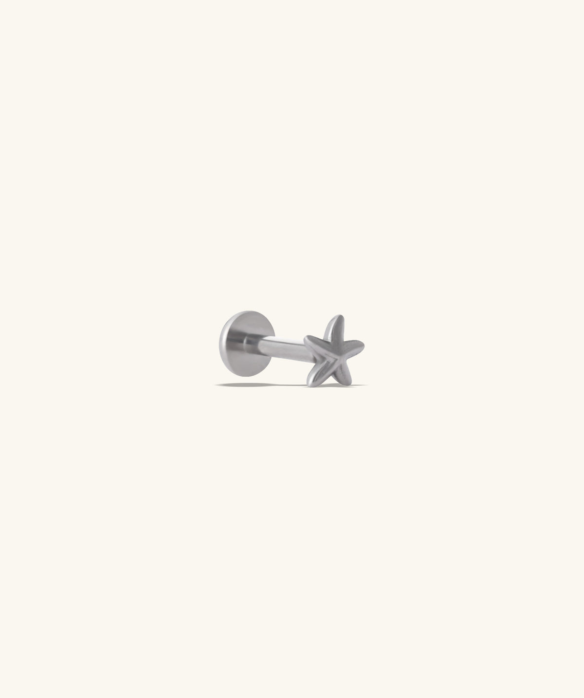 Titanium Starfish Stud - Titanium - Upper Lobe, Helix, Flat - Oumo Jewelry