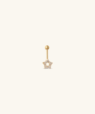 Hollow Star Vertical Helix Stud - OumoJewelry