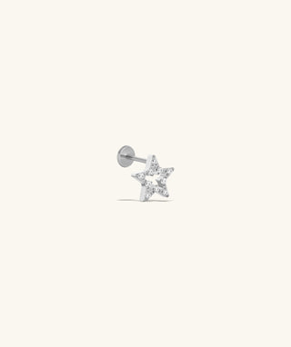 Titanium Silver Star Stud - OumoJewelry